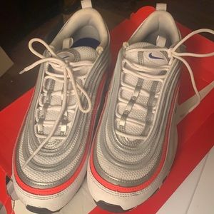 White/ Racer-blue/Crimson Air Max 97 Size 10 (W)